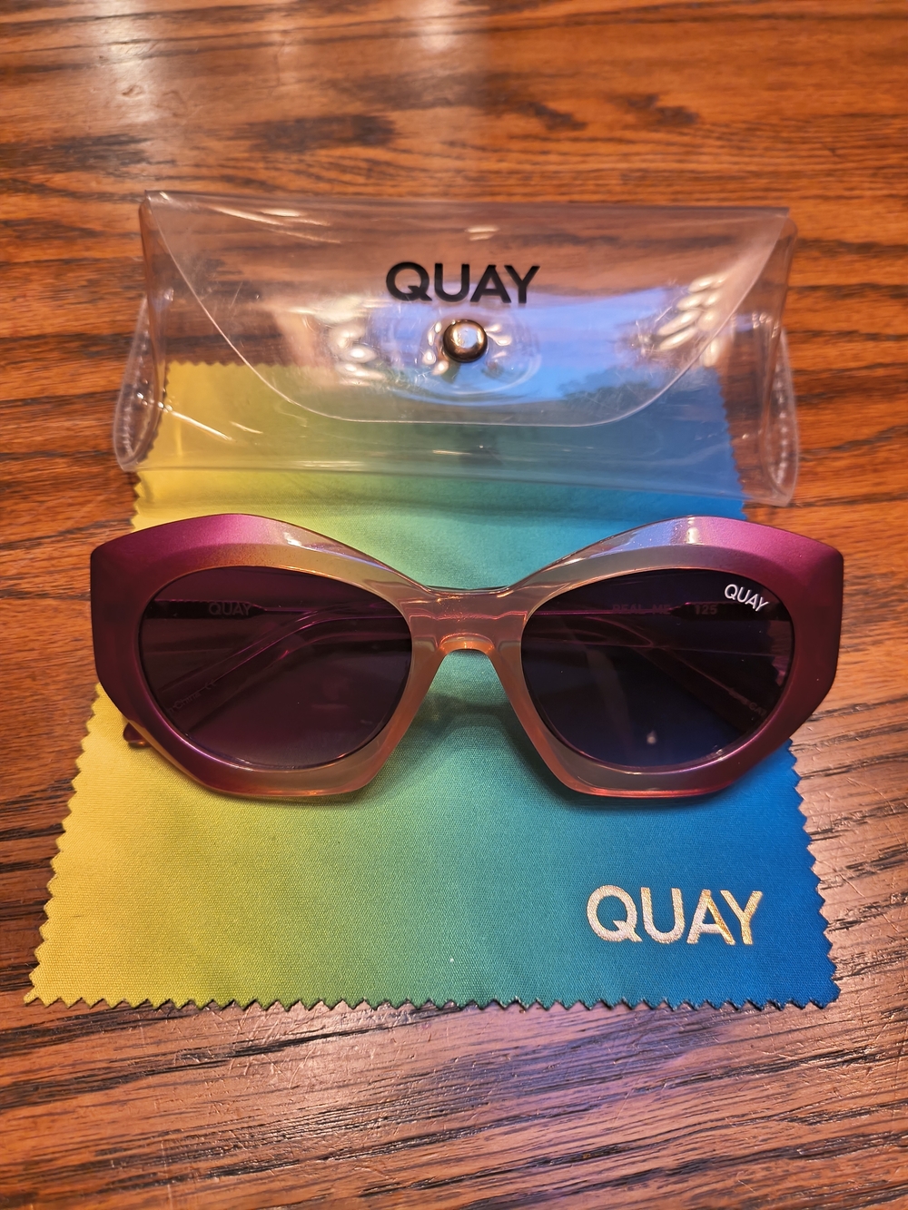 Quay Australia Purple Gradient Cat-Eye Sunglasses